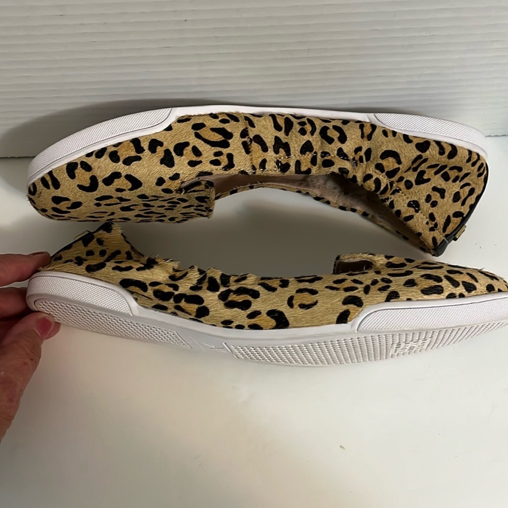 Ballerina flats foldable shoes size 9 leopard print light calf hair - Picture 7 of 11